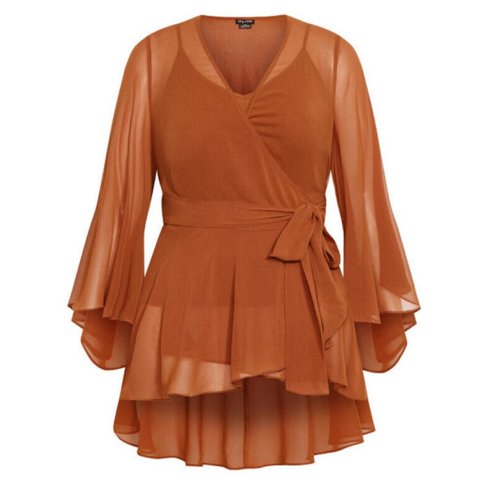 City Chic Fleetwood Tunic Womens 12 Nwt Ginger